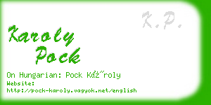 karoly pock business card